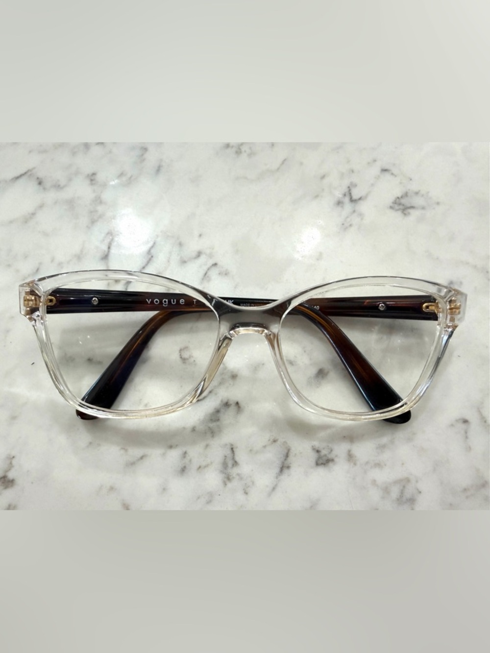 Vogue Transparent Front with Brown Temples Women's Glasses